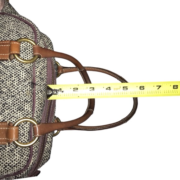 Vintage COACH Tweed and Leather Satchel Bag - Picture 9 of 13